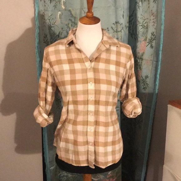 ๐ ๐HP๐ Lands End Pink and Brown Flannel - Picture 1 of 3